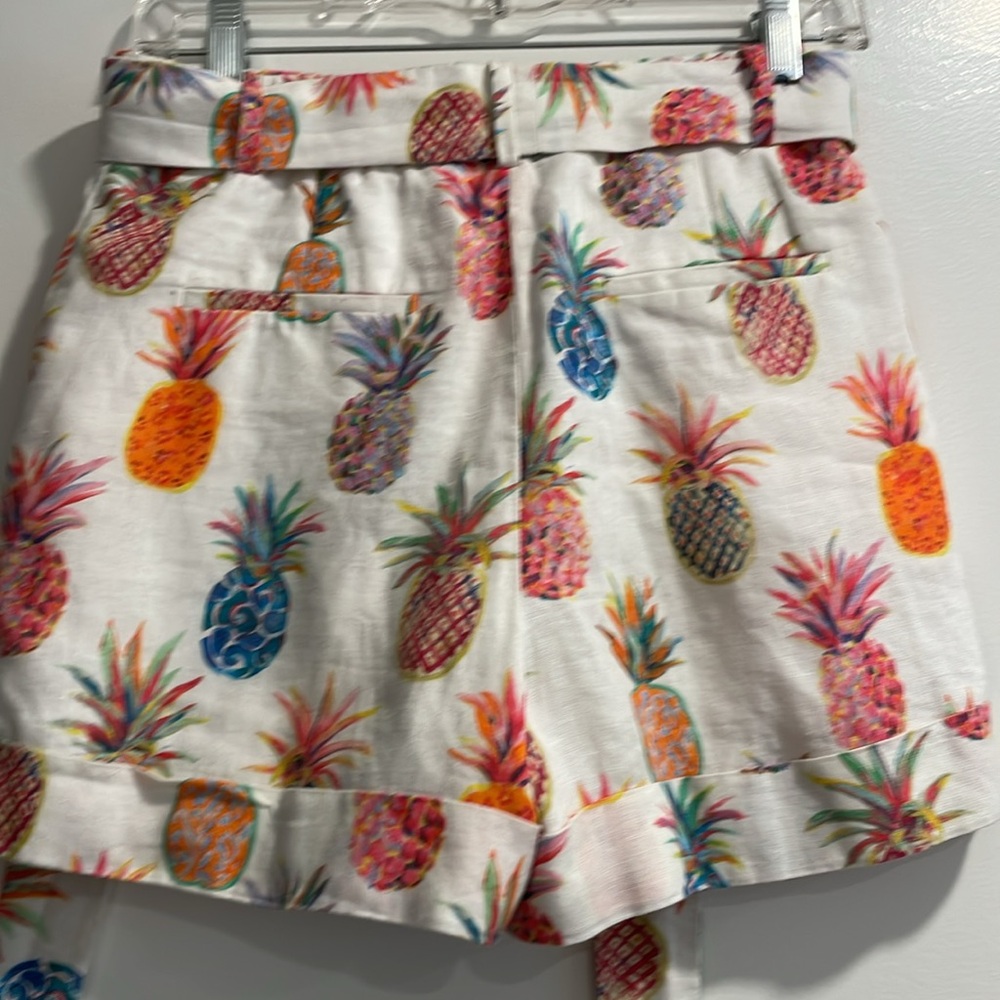 J. Crew White Tropical Pineapple Shorts Sz0 - Picture 11 of 12